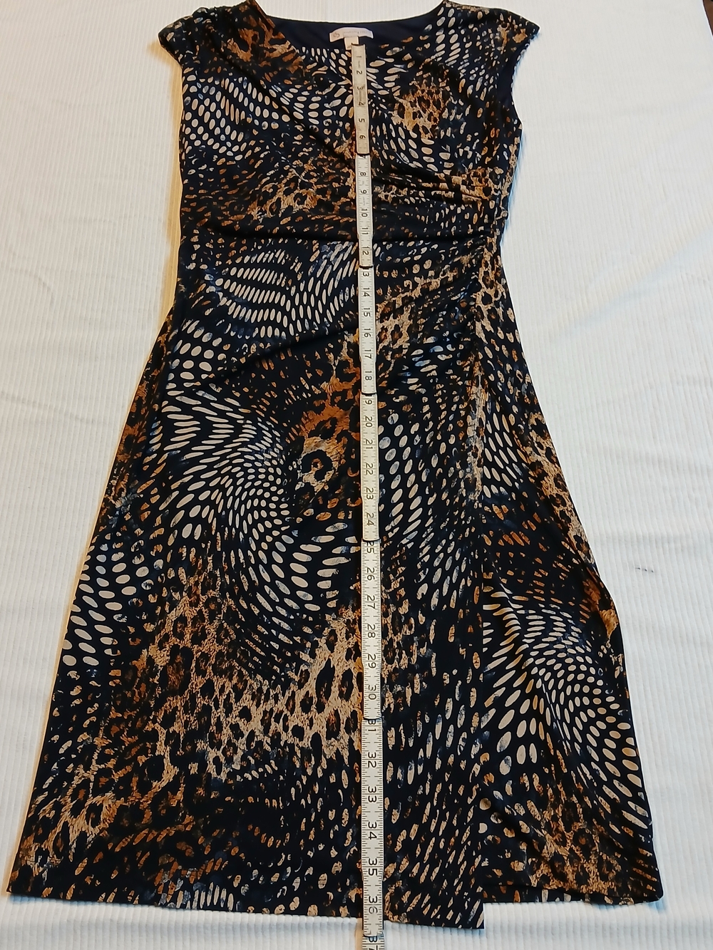 Dress Barn Women's Leopard Print Midi Dress Size 4 Wrap Style Bottom - Picture 5 of 9